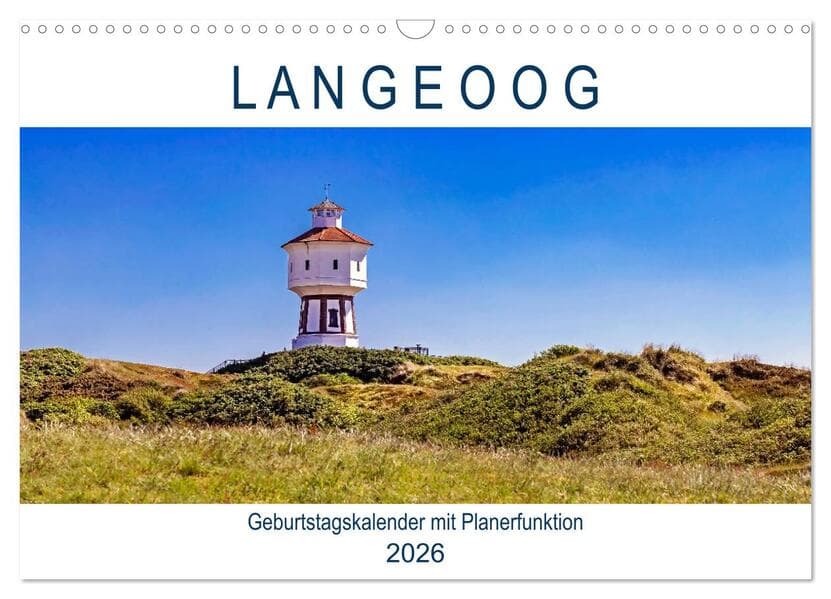 Langeoog Geburtstagskalender (Wandkalender 2026 DIN A3 quer), CALVENDO Monatskalender