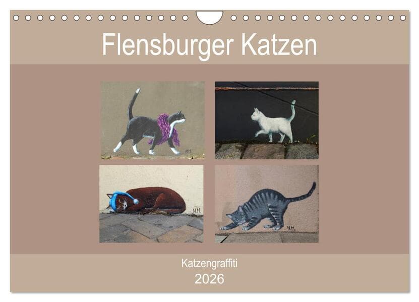 Flensburger Katzen (Wandkalender 2026 DIN A4 quer), CALVENDO Monatskalender