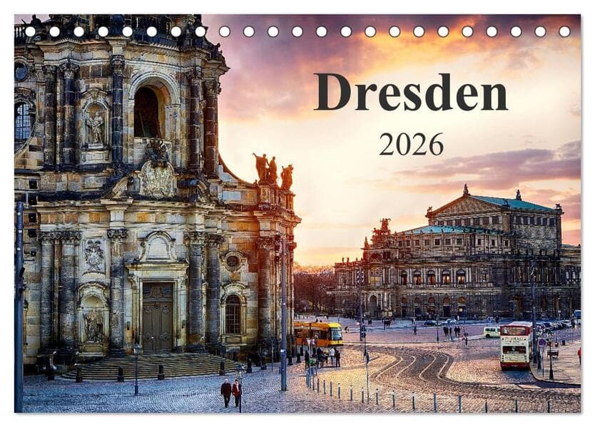 Dresden 2026 / Geburtstagskalender (Tischkalender 2026 DIN A5 quer), CALVENDO Monatskalender