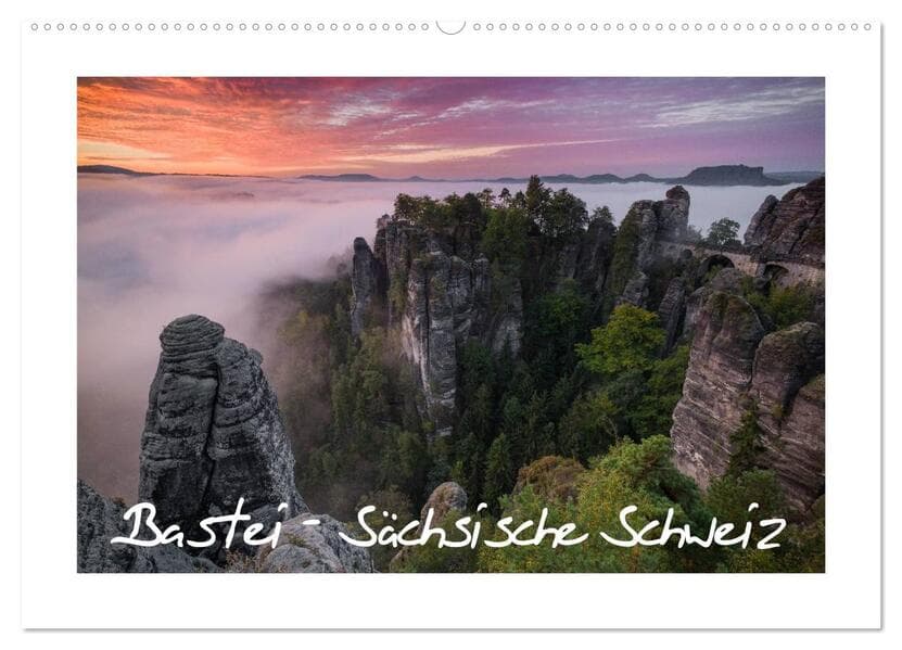 Bastei - Sächsische Schweiz (Wandkalender 2026 DIN A2 quer), CALVENDO Monatskalender