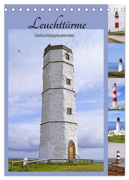 Leuchttürme - Geburtstagskalender (Tischkalender 2026 DIN A5 hoch), CALVENDO Monatskalender