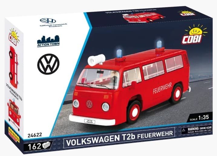 COBI Action Town 24622 - VW Volkswagen T2b Feuerwehr, Maßstab 1:35, Bausatz, 162 Klemmbausteine