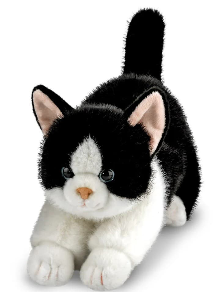Aurora 61613 - Borealis Cat Domino Tuxedo, Katze schwarz-weiß, Plüschtier, 30 cm