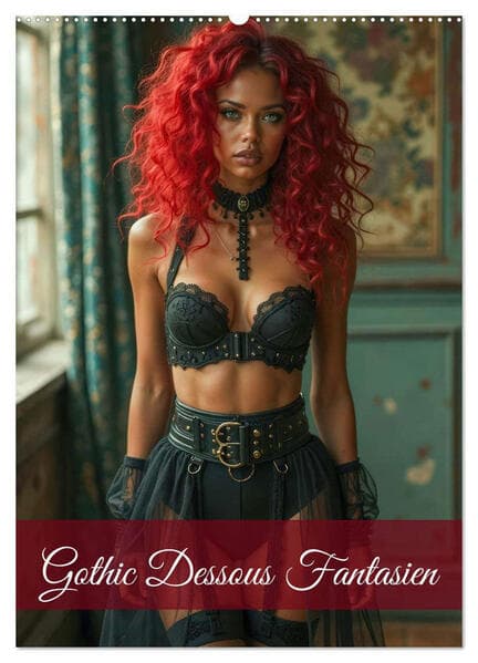 Gothic Dessous Fantasien (Wandkalender 2026 DIN A2 hoch), CALVENDO Monatskalender