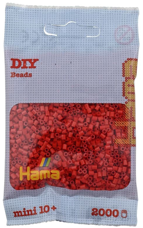 Hama - Mini-Perlen, 2000 Stück rot