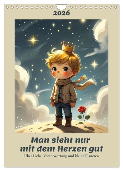 Man sieht nur mit dem Herzen gut - Über Liebe, Verantwortung und kleine Planeten (Wandkalender 2026 DIN A4 hoch), CALVENDO Monatskalender