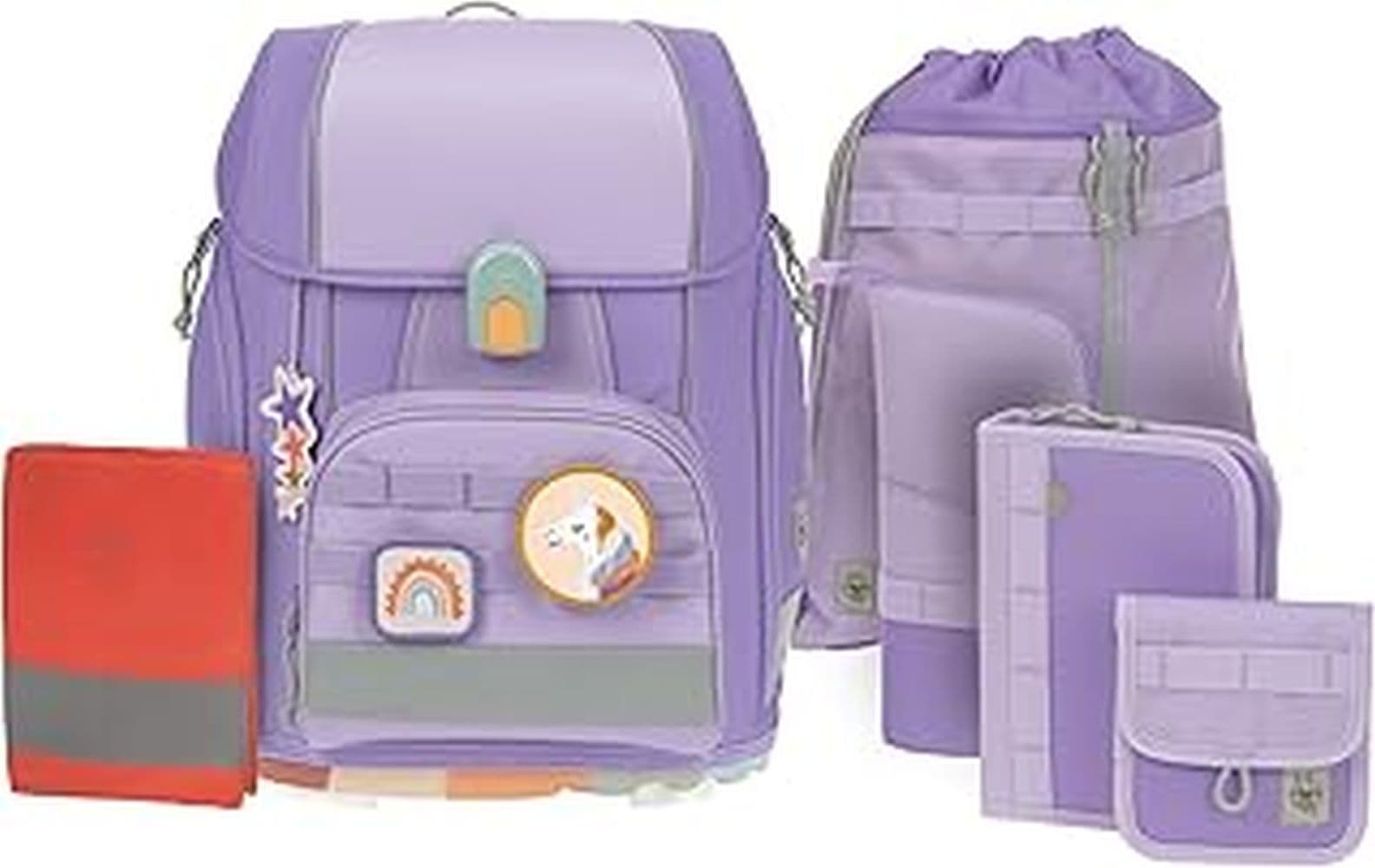 Schulranzen-Set BOXY UNIQUE (30x25x42) 7-teilig in violet/lavender