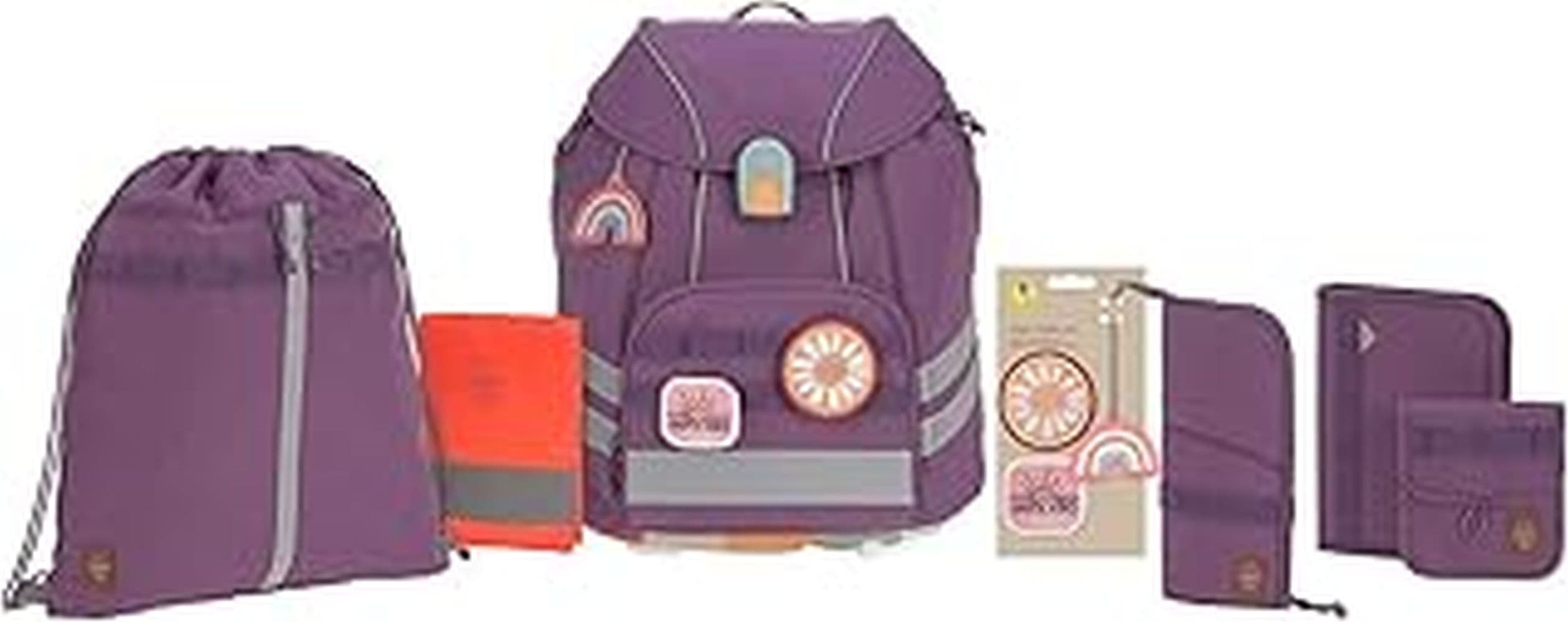 Schulranzen-Set UNIQUE (30x25x40) 9-teilig in lila