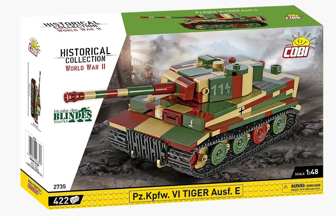 COBI Historical Collection 2735 - Panzer KPFW.VI TIGER AUSF.E, Bausatz 1:48, 422 Klemmbausteine