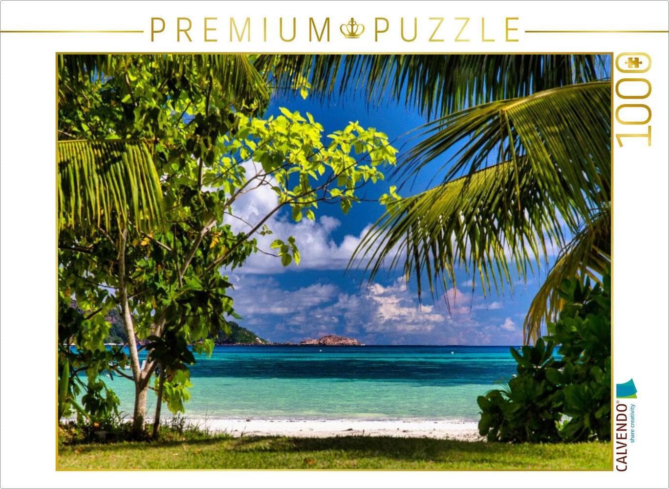 CALVENDO Puzzle Anse Volbert auf Praslin | 1000 Teile Lege-Größe 64x48cm Foto-Puzzle für glückliche Stunden