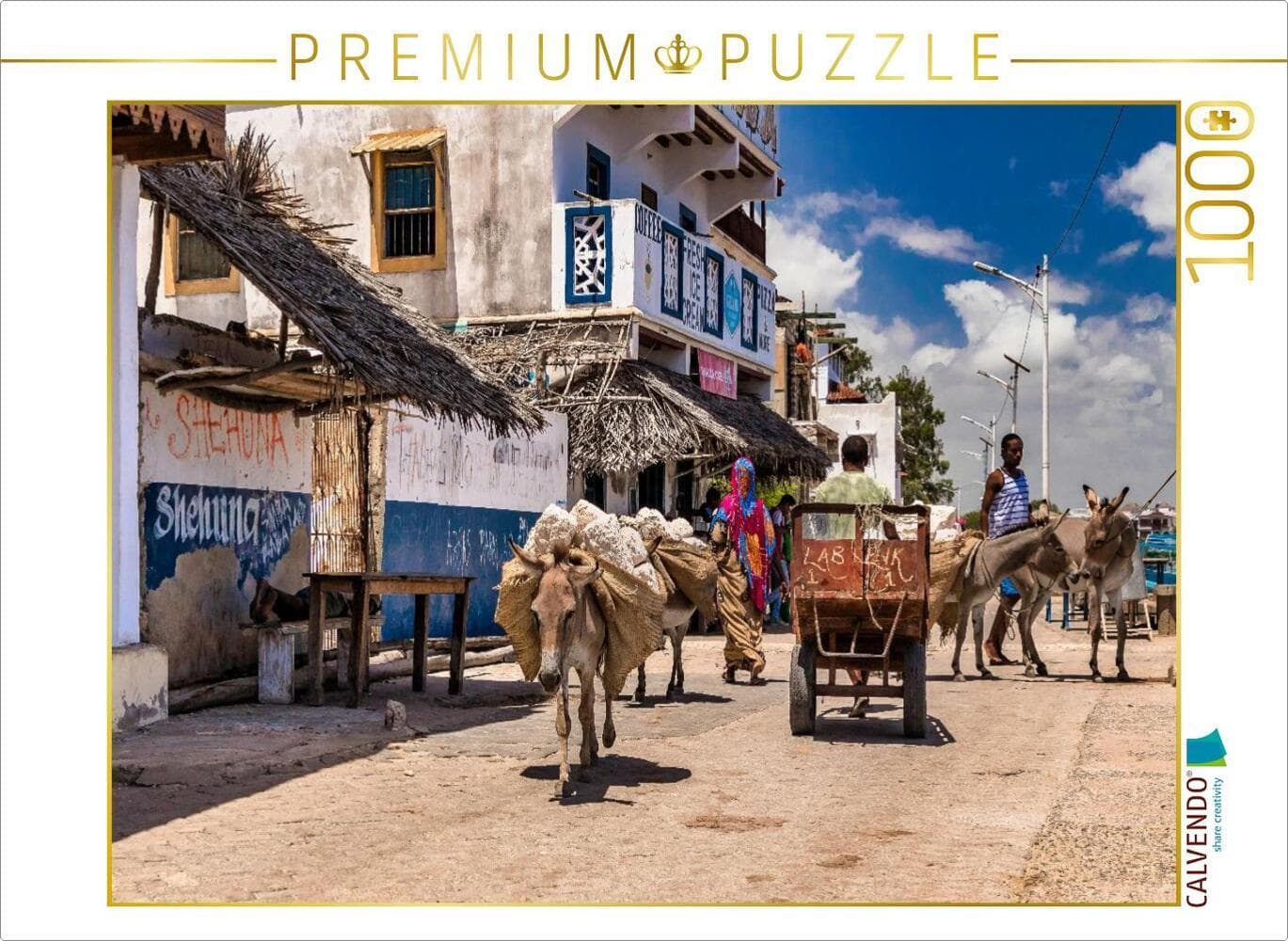 CALVENDO Puzzle Geschäftiges Treiben auf der Hafen-Promenade | 1000 Teile Lege-Größe 64x48cm Foto-Puzzle für glückliche Stunden
