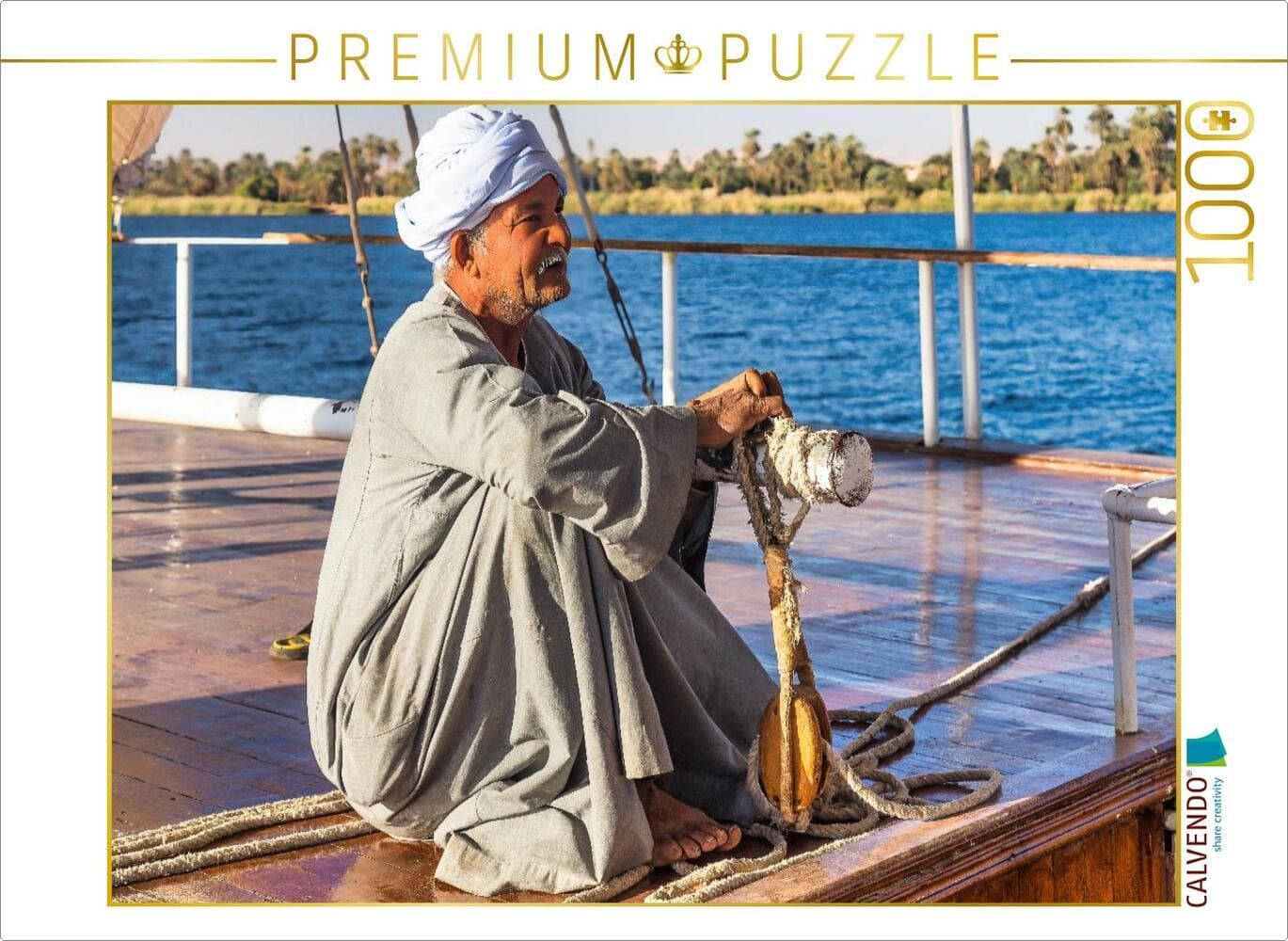 CALVENDO Puzzle Der Kapitän steuert konzentriert | 1000 Teile Lege-Größe 64x48cm Foto-Puzzle für glückliche Stunden