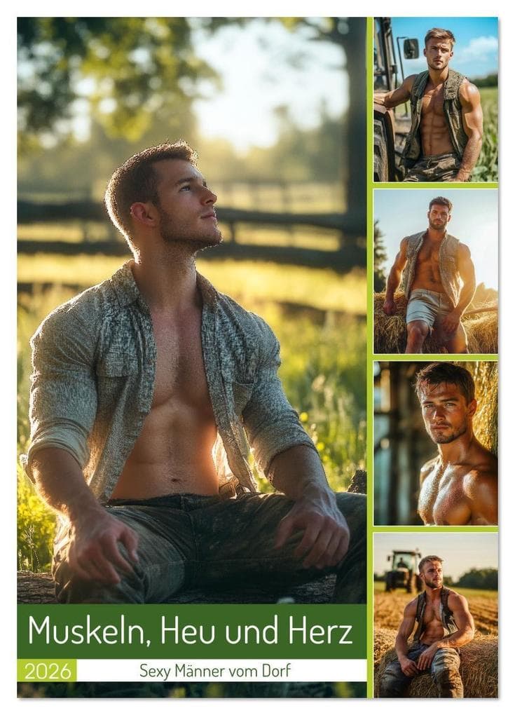 Muskeln, Heu und Herz - Sexy Männer vom Dorf (Wandkalender 2026 DIN A4 hoch), CALVENDO Monatskalender