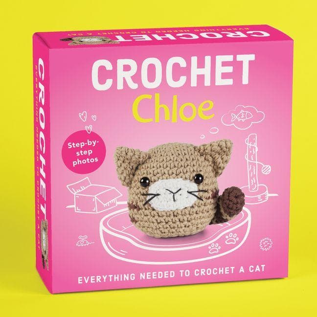 Pil Crochet Kit for Beginners - Chloe the Cat Amigurumi - Yarn, Hook, Safety Eyes, Stuffing & Illustrated Booklet Make a Stuffed Cat Craft Gift for Ages 10 and Up - Kids, Teens & Adults