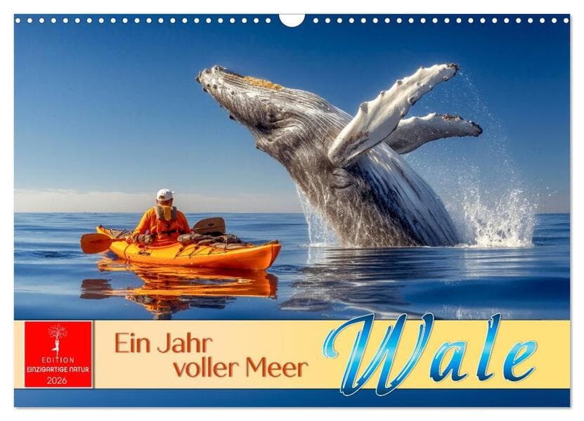 Wale - ein Jahr voller Meer (Wandkalender 2026 DIN A3 quer), CALVENDO Monatskalender