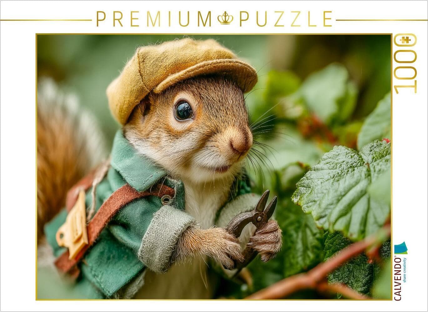 CALVENDO Puzzle Eichhörnchen als Gärtner im Grünen | 1000 Teile Lege-Größe 64x48cm Foto-Puzzle für g