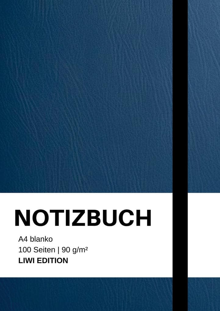 Notizbuch A4 blanko blau - 100 Seiten Soft Cover - FSC Papier