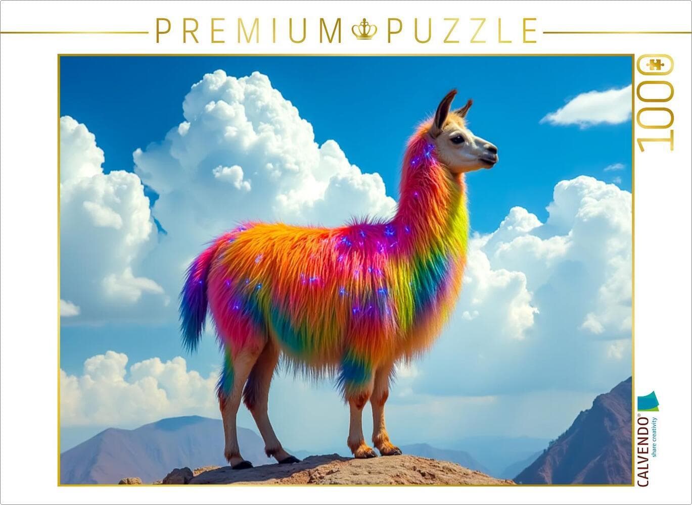 CALVENDO Puzzle Urcuchillay, himmlischer Lama-Tiergott | 1000 Teile Lege-Größe 64x48cm Foto-Puzzle f