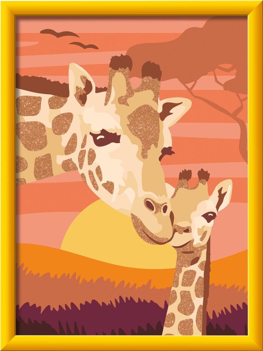 CreArt, Malen nach Zahlen Kinder - Giraffe mit Baby