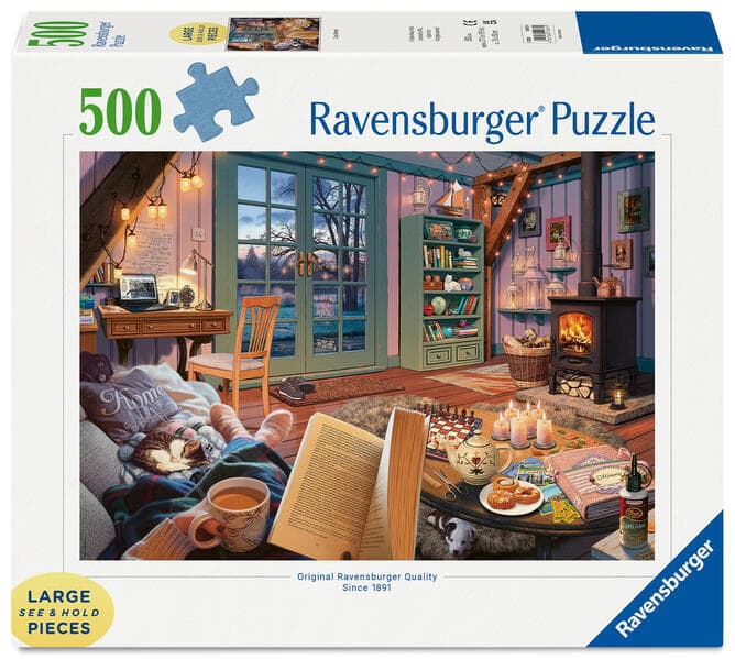 Erwachsenenpuzzle 500 Teile - Gemütliche Leseecke - Puzzlespaß mit größeren Puzzleteilen für die ganze Familie