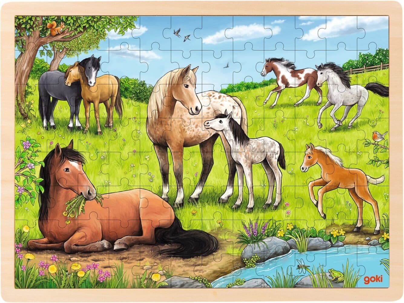 Einlegepuzzle Sommer auf der Pferdewiese