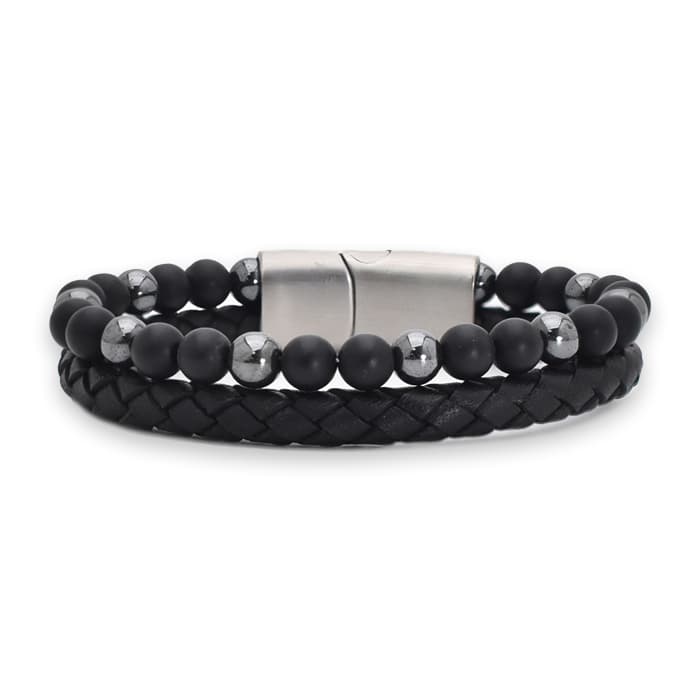 "Black Star" Fashion Bead Armband, J966-06