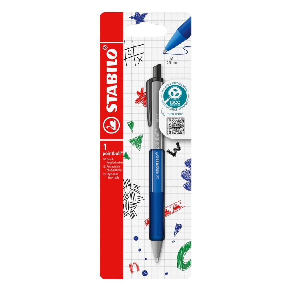 STABILO Druck-Kugelschreiber - pointball colorful, Einzelstift - ultramarinblau