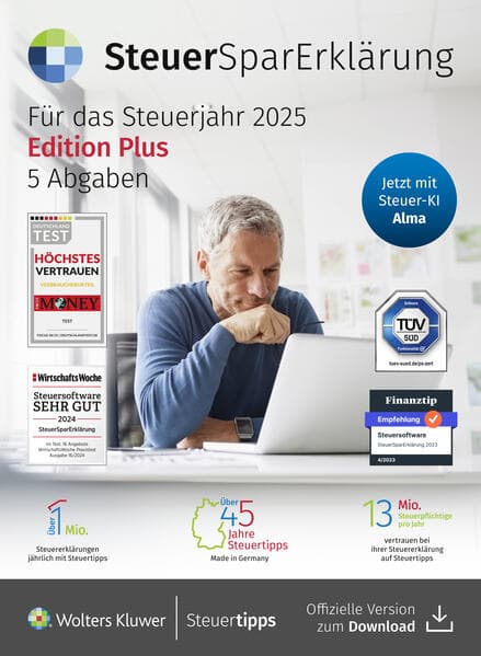 SteuerSparErklärung plus (Steuerjahr 2025) (Code in a Box)