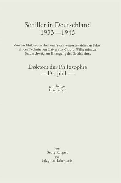 Schiller in Deutschland 1933-1945
