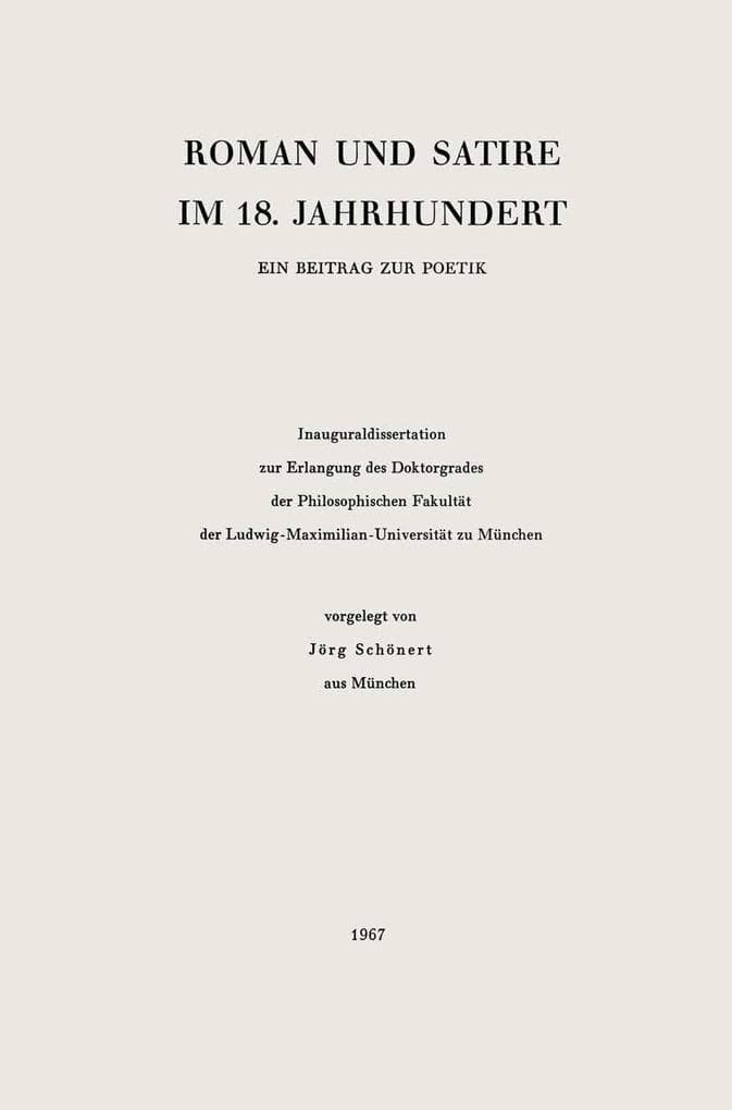 Roman und Satire im 18.Jahrhundert