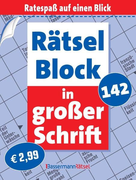 Rätselblock in großer Schrift 142