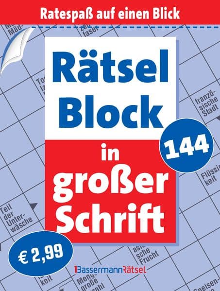 Rätselblock in großer Schrift 144