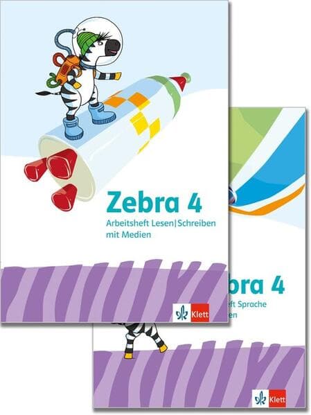 Zebra 4. Paket: Arbeitsheft Sprache, Arbeitsheft Lesen/Schreiben Klasse 4