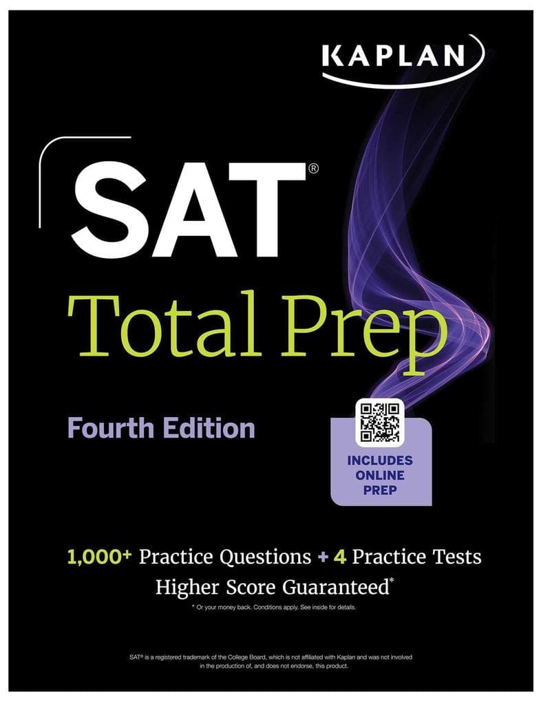 SAT Total Prep, Fourth Edition (2026-2027): Includes 4 Full Length Practice Tests, 1,100+ Practice Questions + 1 Year Access to Online Quizzes and Video Lessons and Tutorials (Kaplan Test Prep)