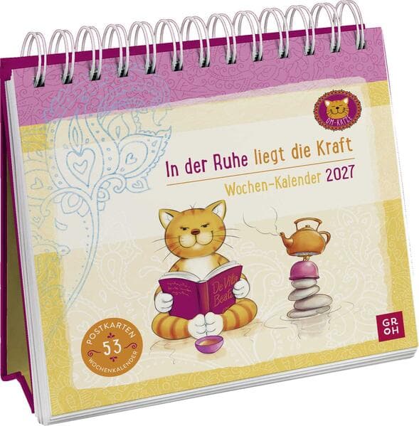 Postkartenkalender 2027: Om-Katze: In der Ruhe liegt die Kraft