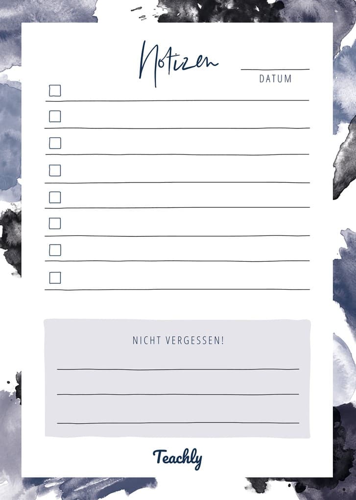 Teachly Notizblock A6, 50 Blatt, Blau