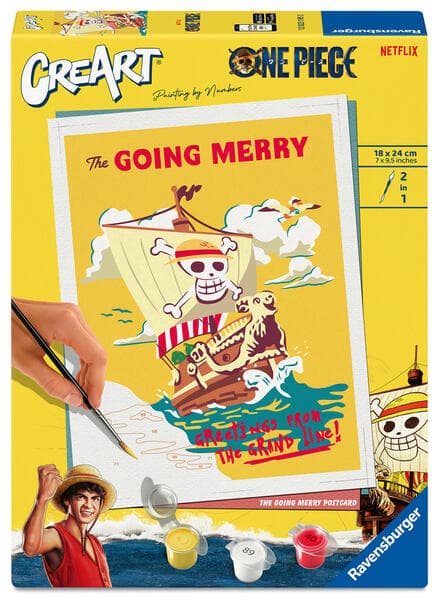 CreArt, Malen nach Zahlen Adults Trend One Piece - Das Piratenschiff Flying Lamb (Going Merry)