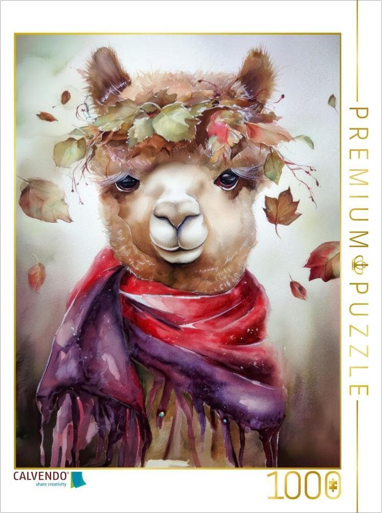 CALVENDO Puzzle Alpaka im Herbst | 1000 Teile Lege-Größe 64x48cm Foto-Puzzle für glückliche Stunden