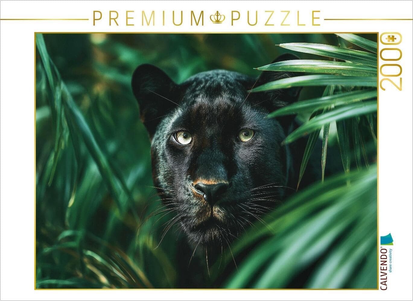 CALVENDO Puzzle Schwarzer Panther, die Nacht hat Augen | 2000 Teile Lege-Größe 90x67cm Foto-Puzzle f
