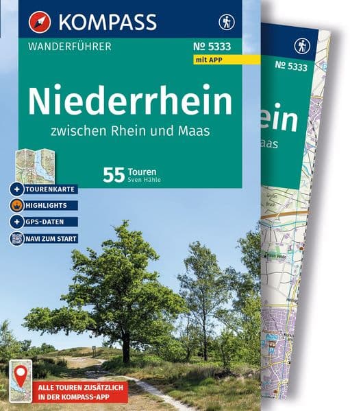 KOMPASS Wanderführer Niederrhein, zwischen Rhein und Maas, 55 Touren mit Extra-Tourenkarte