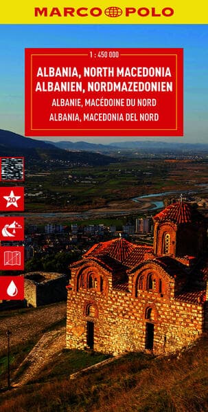 MARCO POLO Reisekarte Albanien, Nordmazedonien 1:450.000