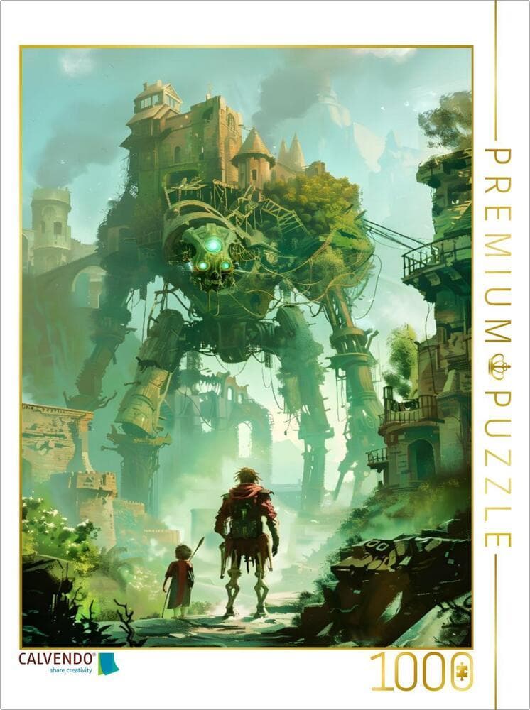 CALVENDO Puzzle Ein Motiv aus dem Kalender "Worlds Unwritten" | 1000 Teile Lege-Größe 64x48cm Foto-Puzzle für glückliche Stunden: Feinde oder Verbündete? Zwei kleine Funken Hoffnung im Schatten eines Giganten.