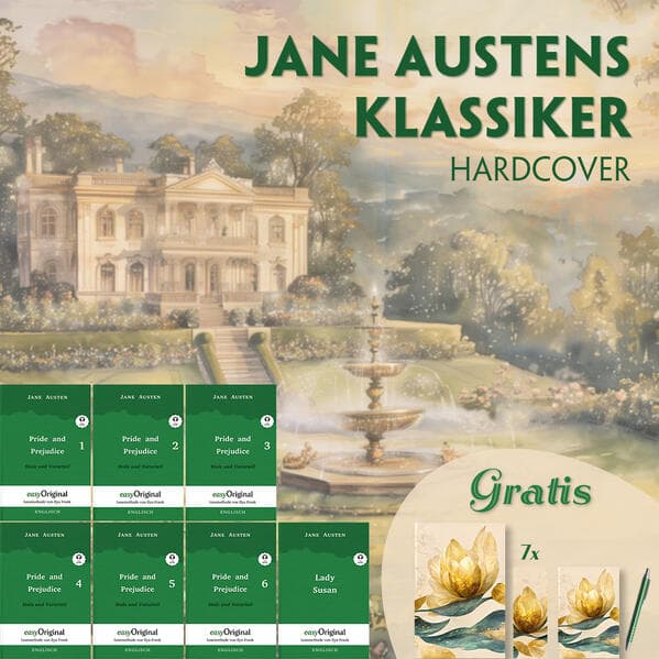 Jane Austens Klassiker Hardcover (7 Bücher + Audio-Online + exklusive Extras) - Frank-Lesemethode, m. 7 Audio, m. 7 Audio, 7 Teile