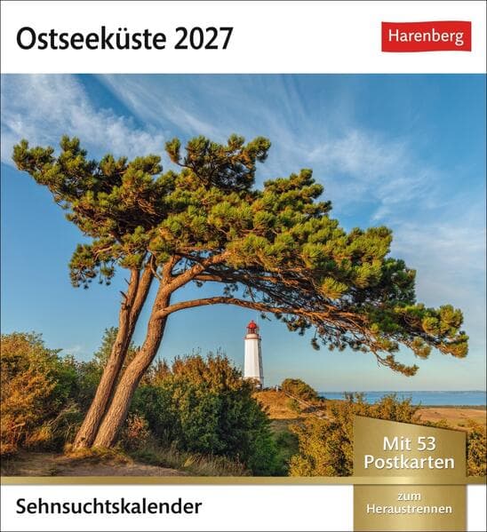 Ostseeküste Sehnsuchtskalender 2027 - Wochenkalender mit 53 Postkarten