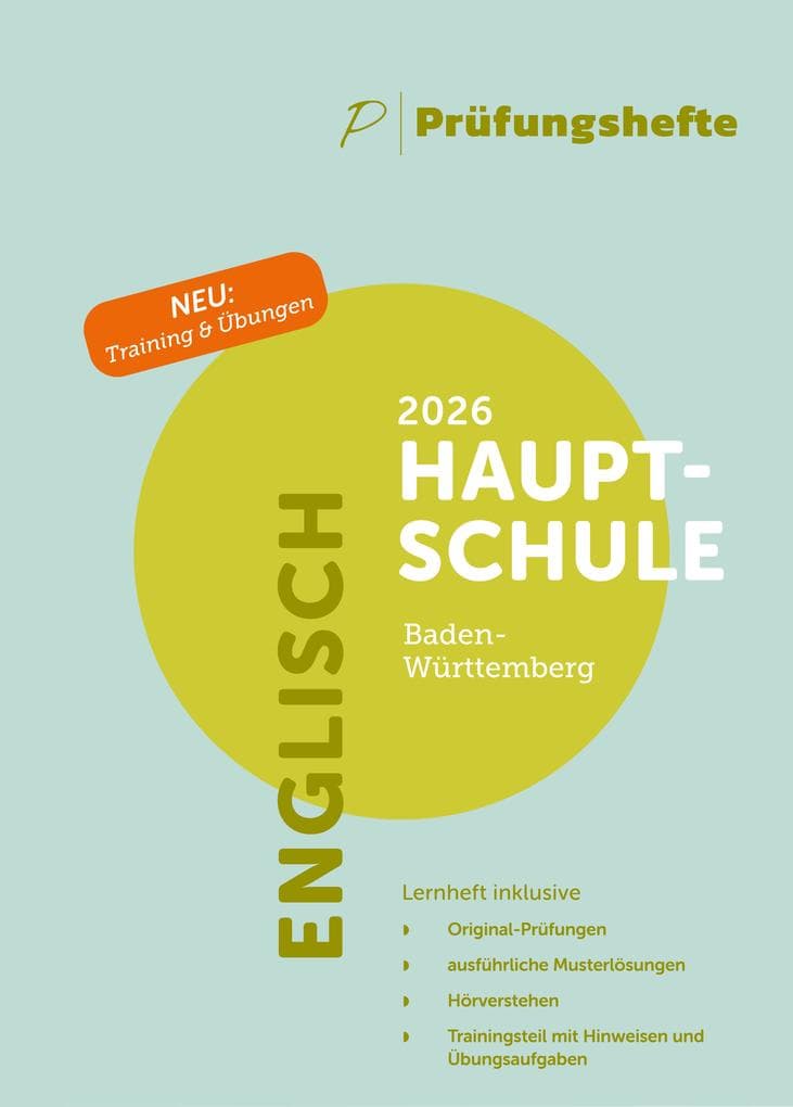Prüfungsheft - 2026 Englisch Hauptschulabschluss - Baden-Württemberg - Original-Prüfungen und Lösungen