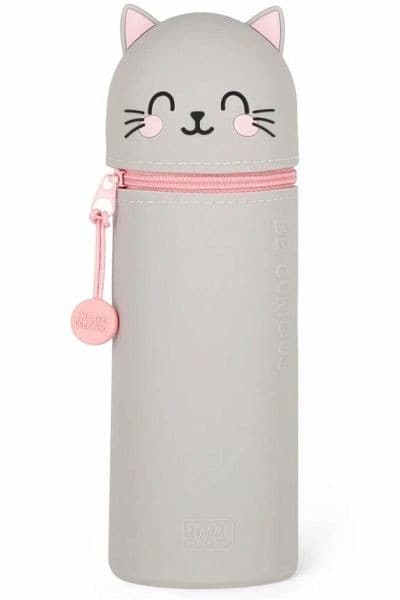 Kawaii - 2-In-1 Silicone Pencil Case - Kitty