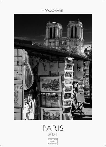 Paris schwarz-weiss Kalender 2027 - Wandkalender | Fotokalender Frankreich 29x21cm - Stilvoller Paris Schwarz-Weiß - Ideal für Kunst- und Reisefreunde