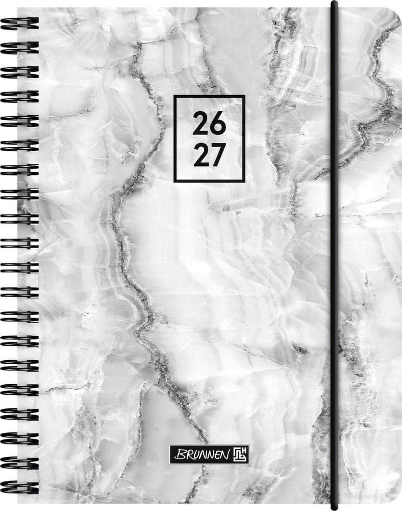 Schülerkalender 2026/2027 "Grey Marble" | A6, Kunststoff