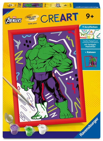 CreArt, Malen nach Zahlen Kinder Marvel Avengers - Hulk Smash