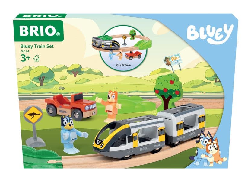 BRIO World - 36144 Bluey Zugset - Spielzeugzug-Set für Kinder ab 3 Jahren - zauberhaftes Geschenk für die Freunde von Bluey und Bingo